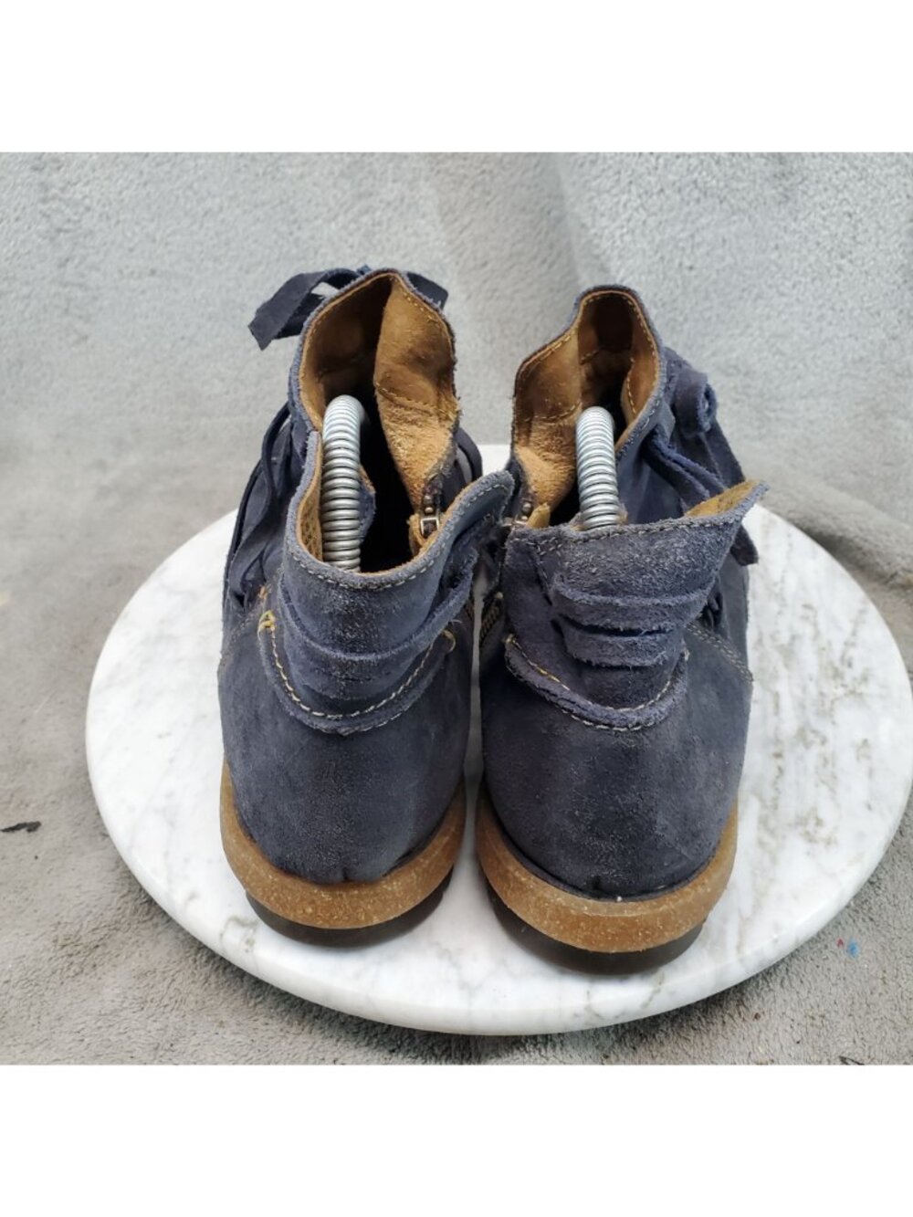 Born Shoes Womens Size 8.5 Tarkiln Navy Blue Suede Ankle Boots *Read* - Picture 5 of 12